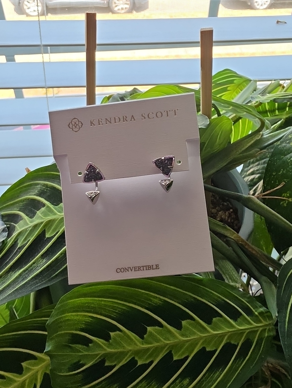 Kendra Scott Purple Convertible Triangle Drop Earrings